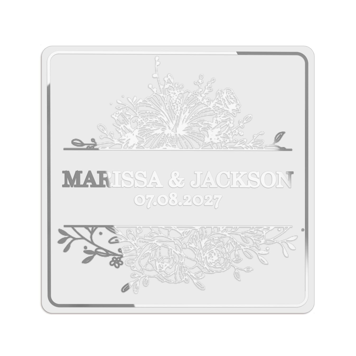 Dainty Flowers Web Clear Wedding Sticker