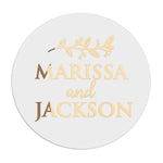Leaf Ornament Clear Wedding Sticker - XOXOKristen