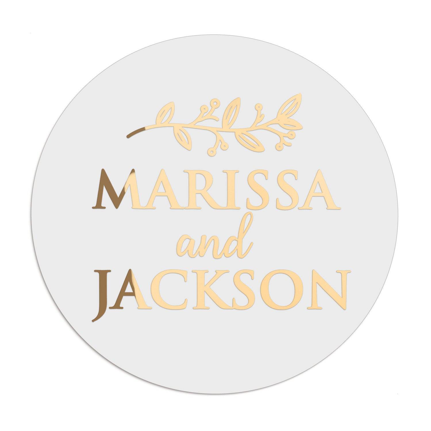 Leaf Ornament Clear Wedding Sticker - XOXOKristen