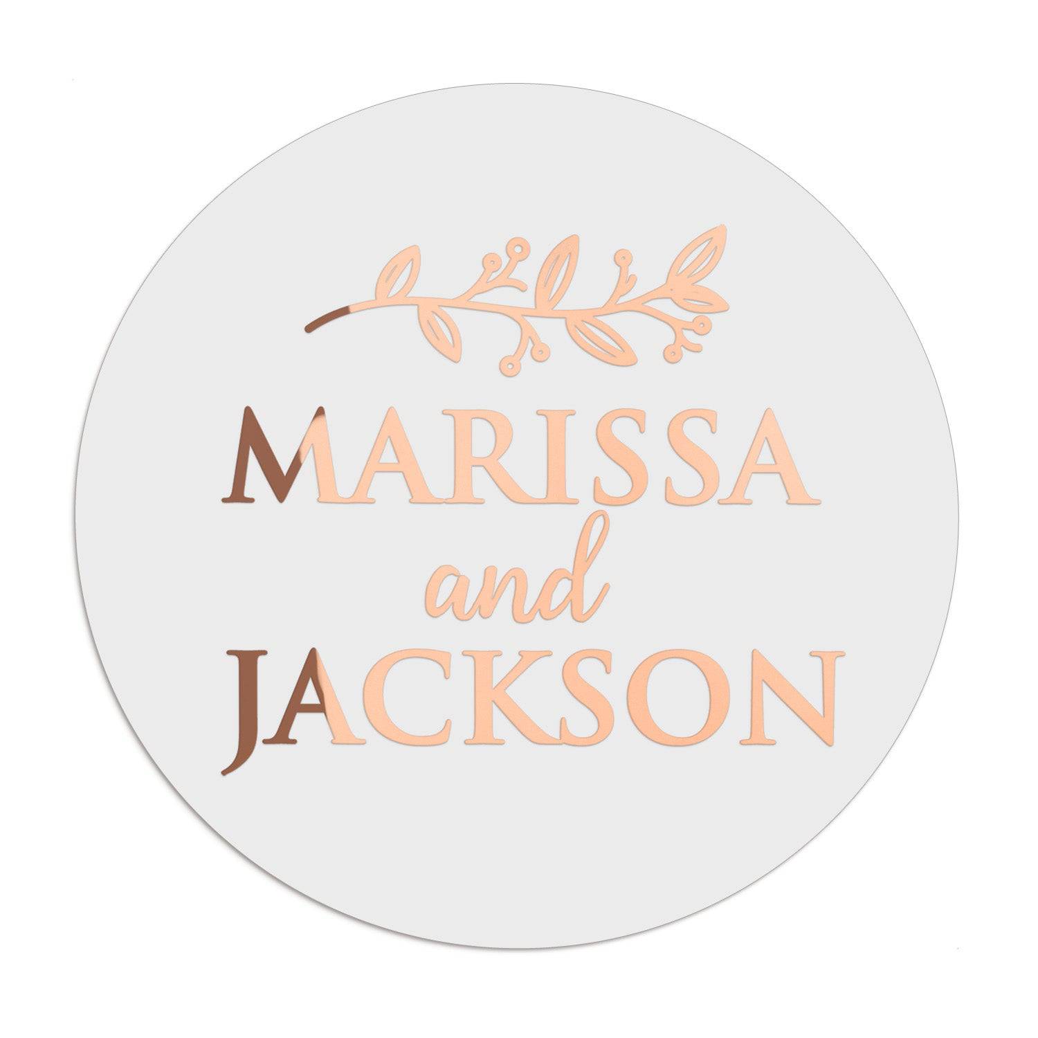 Leaf Ornament Clear Wedding Sticker - XOXOKristen