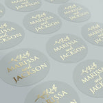 Leaf Ornament Clear Wedding Sticker - XOXOKristen