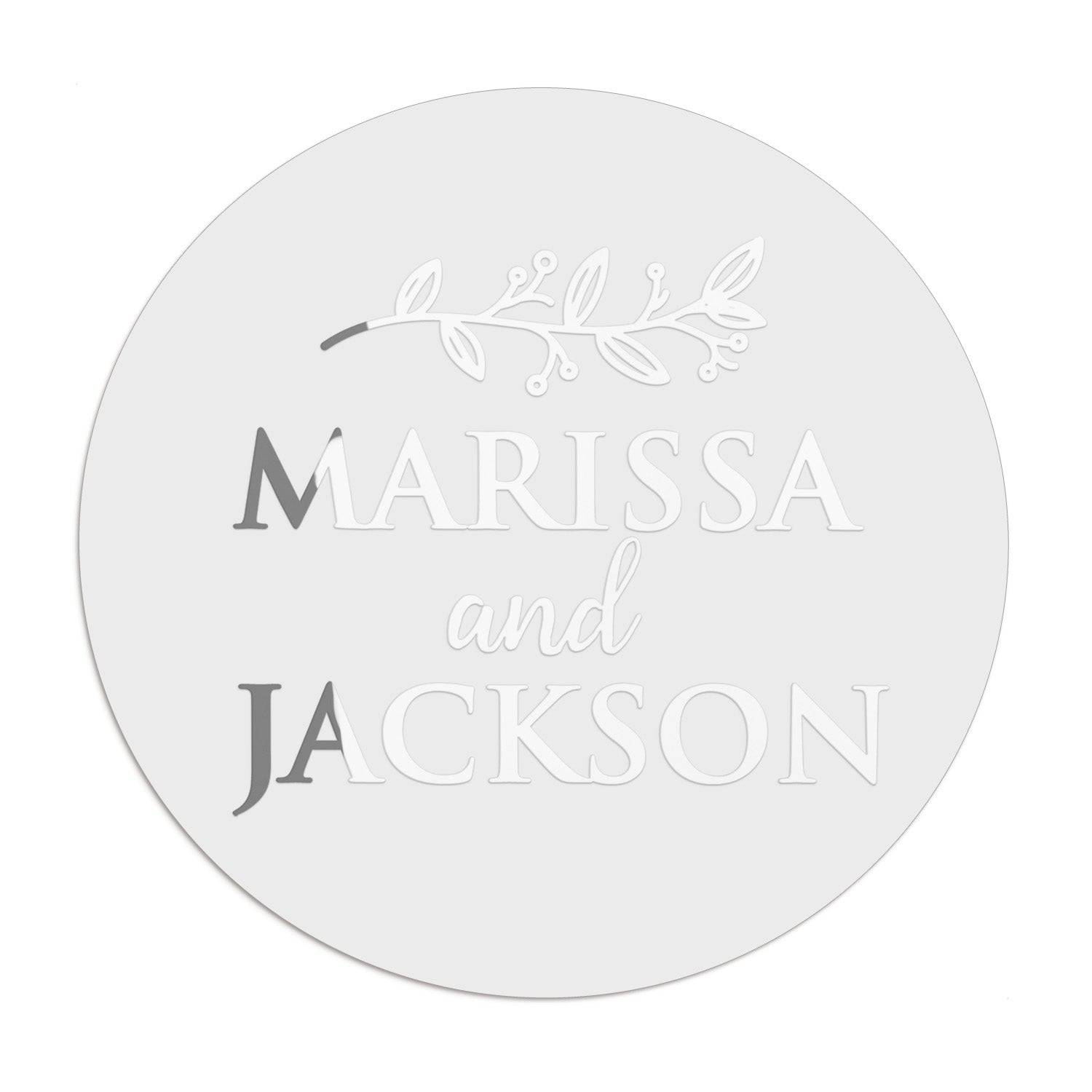 Leaf Ornament Clear Wedding Sticker - XOXOKristen