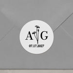 Minimalistic Floral Wedding Stickers - XOXOKristen