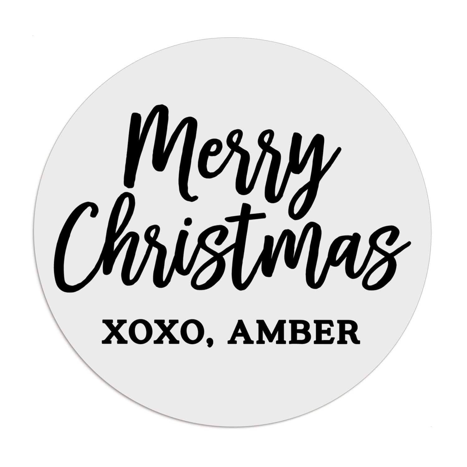 Merry Christmas Clear Sticker with Custom Signature - XOXOKristen