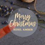 Merry Christmas Clear Sticker with Custom Signature - XOXOKristen