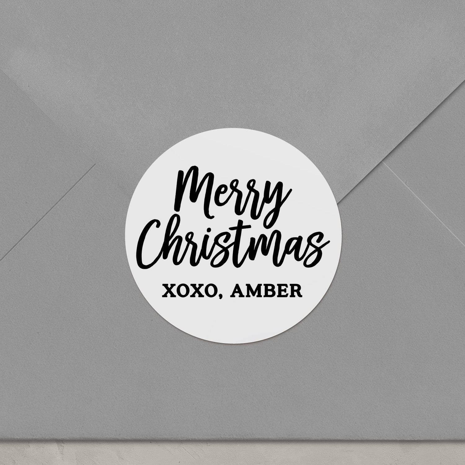 Merry Christmas Clear Sticker with Custom Signature - XOXOKristen