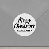 Merry Christmas Clear Sticker with Custom Signature - XOXOKristen