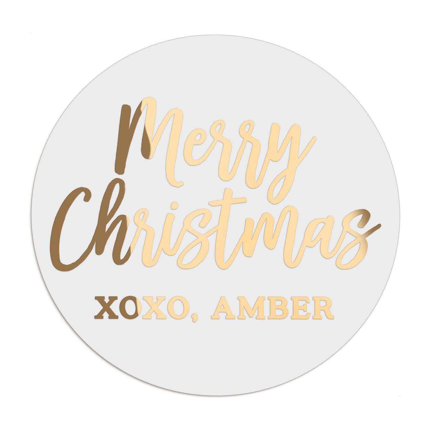 Merry Christmas Clear Sticker with Custom Signature - XOXOKristen