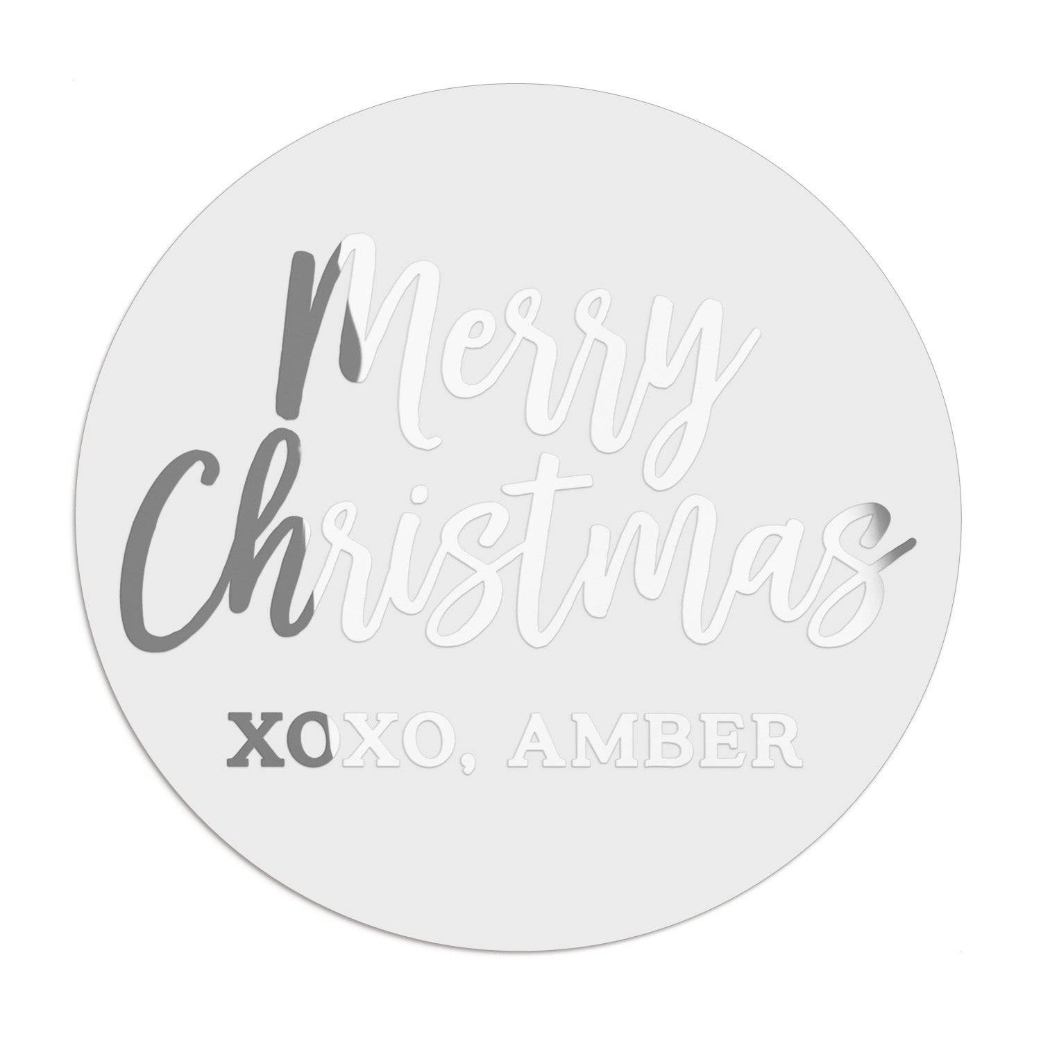 Merry Christmas Clear Sticker with Custom Signature - XOXOKristen