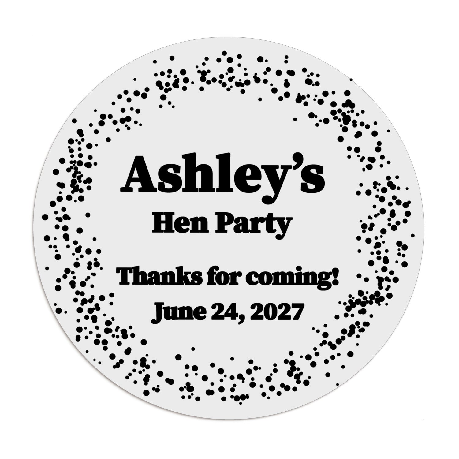 Personalized Hen Party Clear Stickers - XOXOKristen