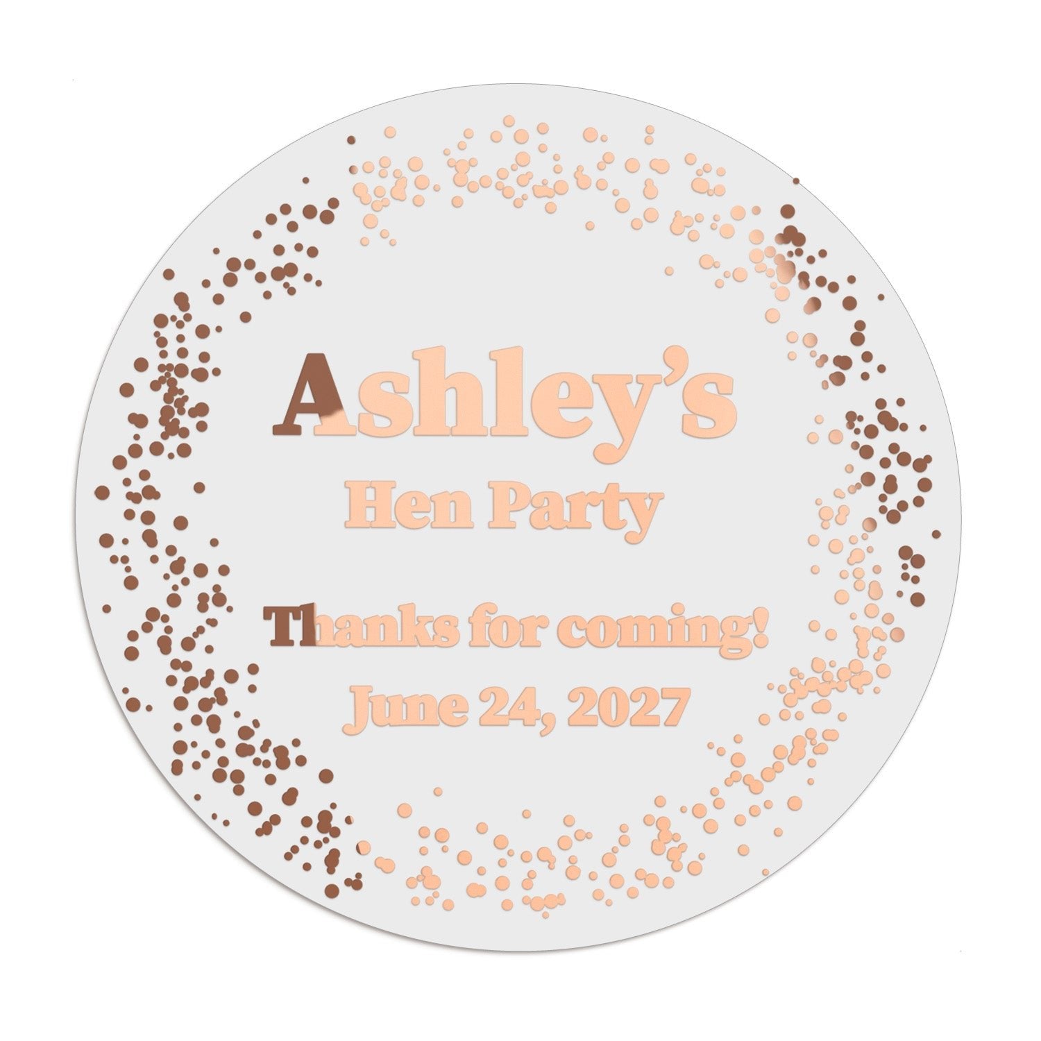 Personalized Hen Party Clear Stickers - XOXOKristen