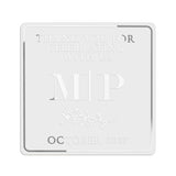 Leaf Ornament & Initials Clear Wedding Sticker