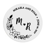 Floral Wedding Stickers with Initials - XOXOKristen