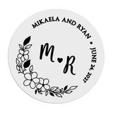 Floral Wedding Stickers with Initials - XOXOKristen