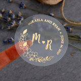 Floral Wedding Stickers with Initials - XOXOKristen