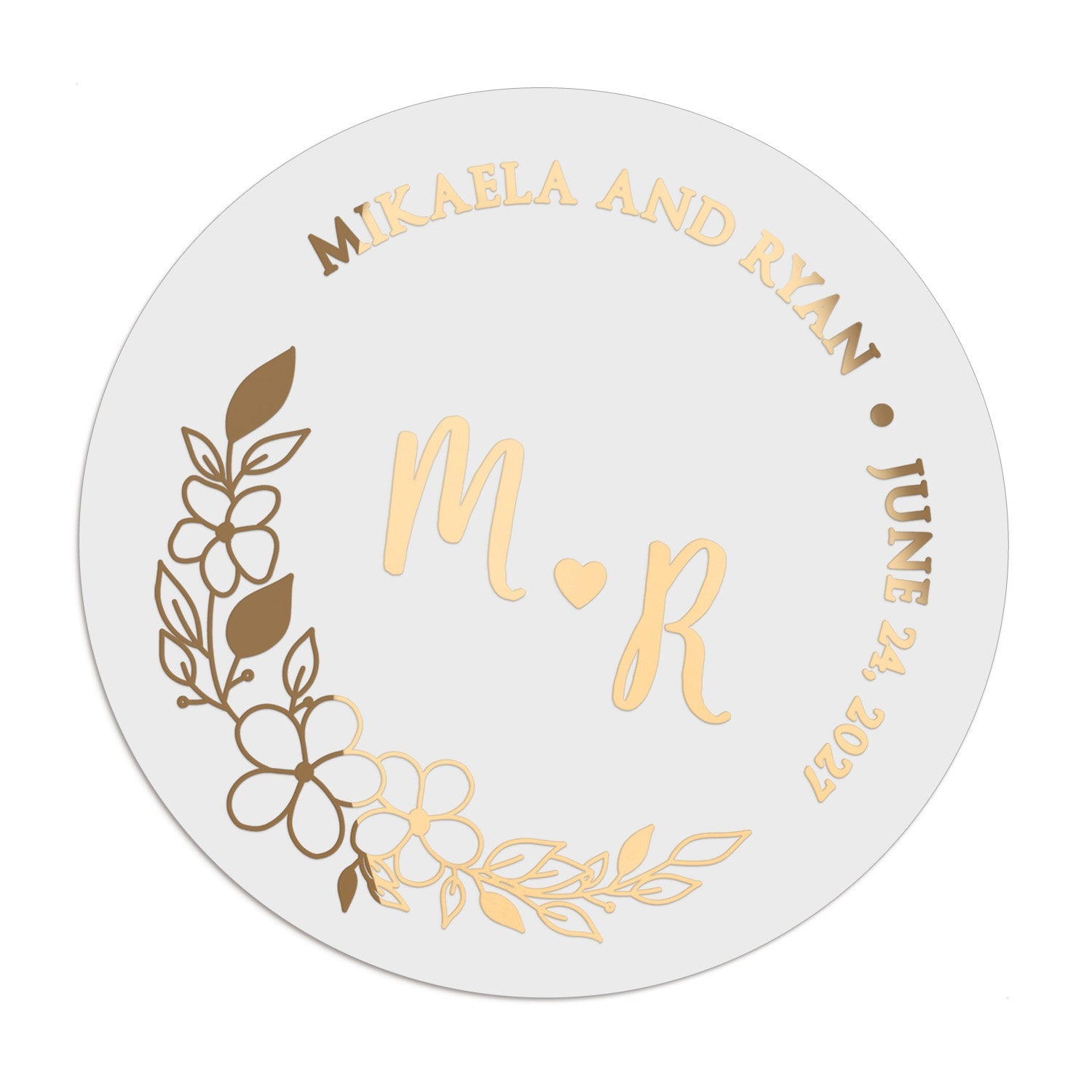 Floral Wedding Stickers with Initials - XOXOKristen