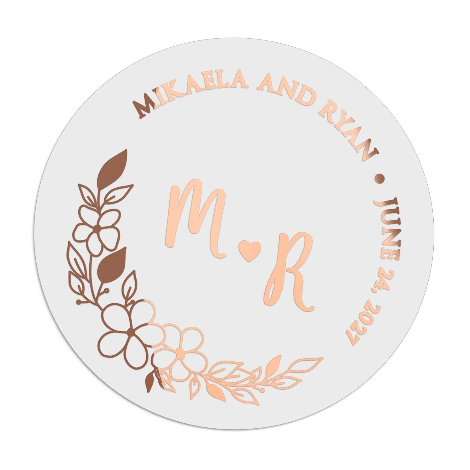 Floral Wedding Stickers with Initials - XOXOKristen