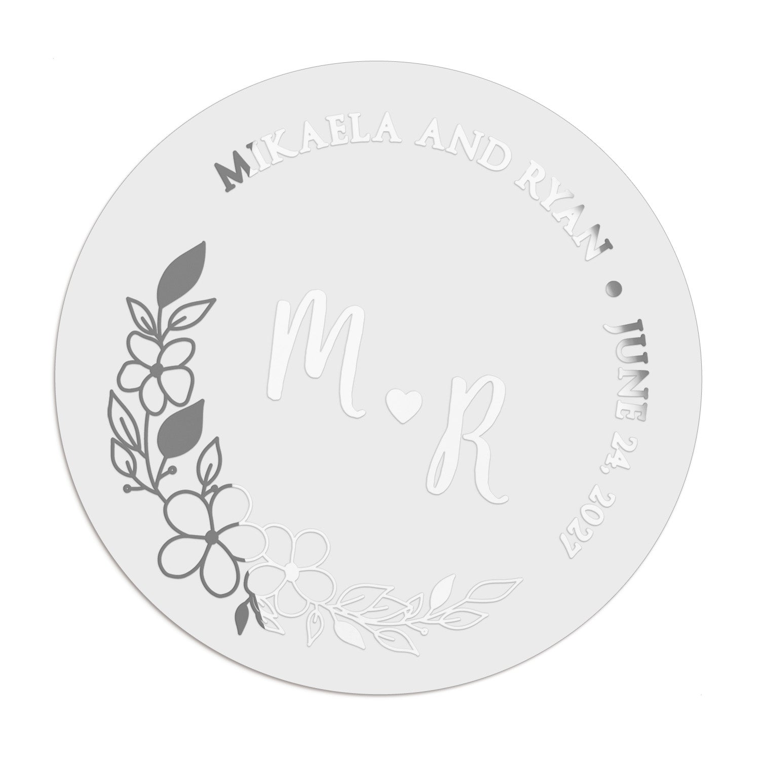 Floral Wedding Stickers with Initials - XOXOKristen