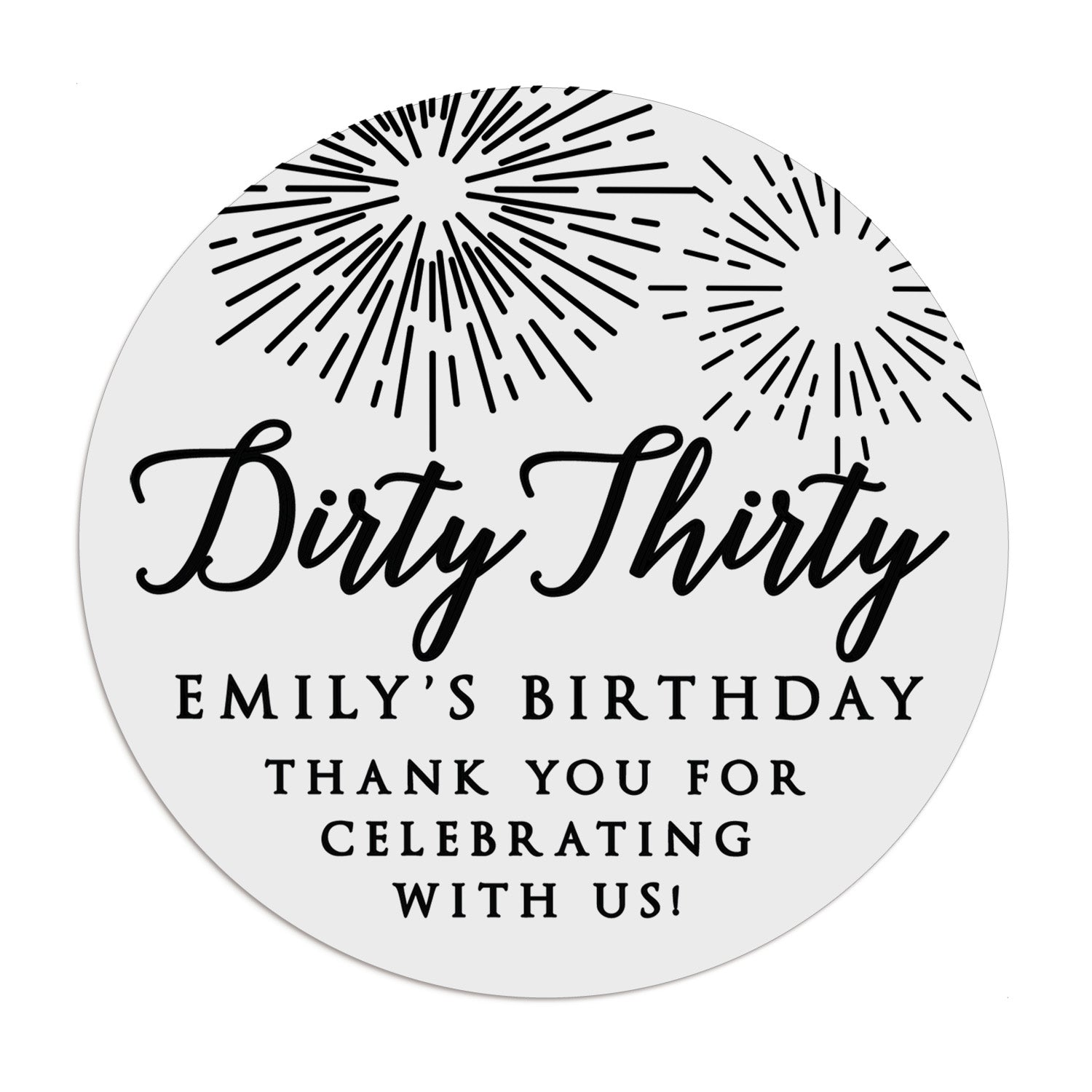 Dirty Thirty Birthday Stickers - XOXOKristen