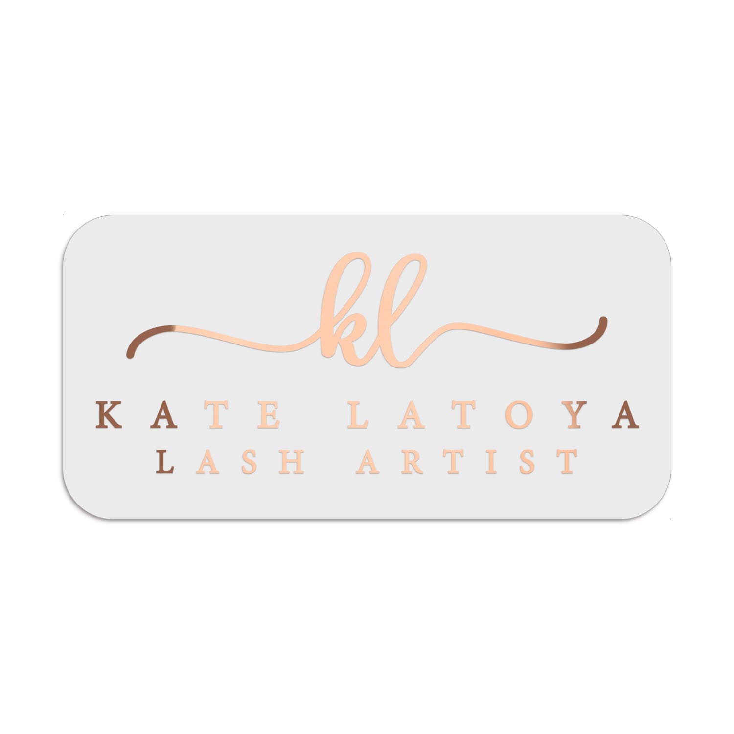 Cosmetic jar and packaging box with rose gold foil rectangular branding stickers, showing luxury personalized branding – XOXOKristen.