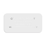 XOXOKristen cleary glossy rectangular personalized gift registry label in silver foil print, for additional information on invitations