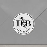 Floral Wedding Stickers with Monograms - XOXOKristen