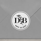 Floral Wedding Stickers with Monograms - XOXOKristen