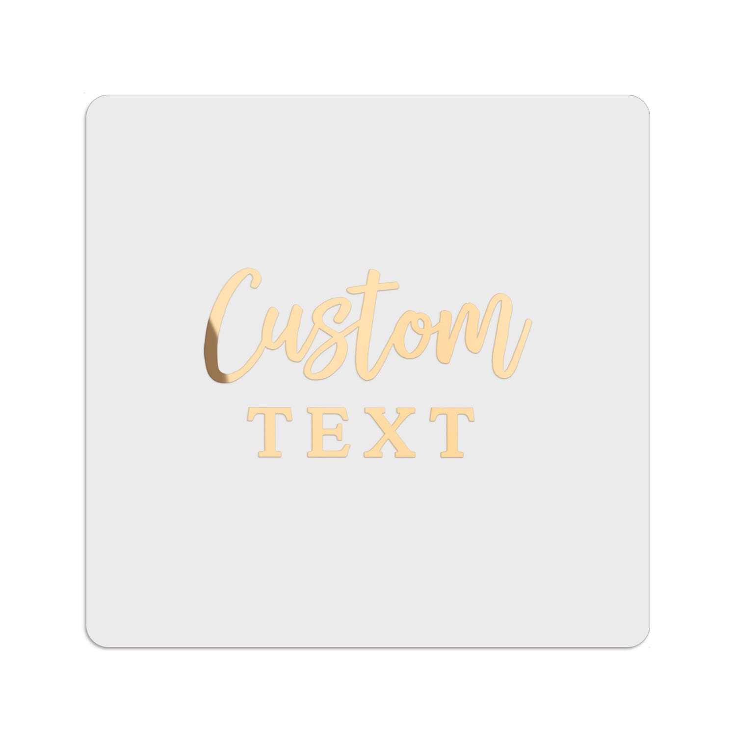 Square Clear Foiled Label with Custom Text