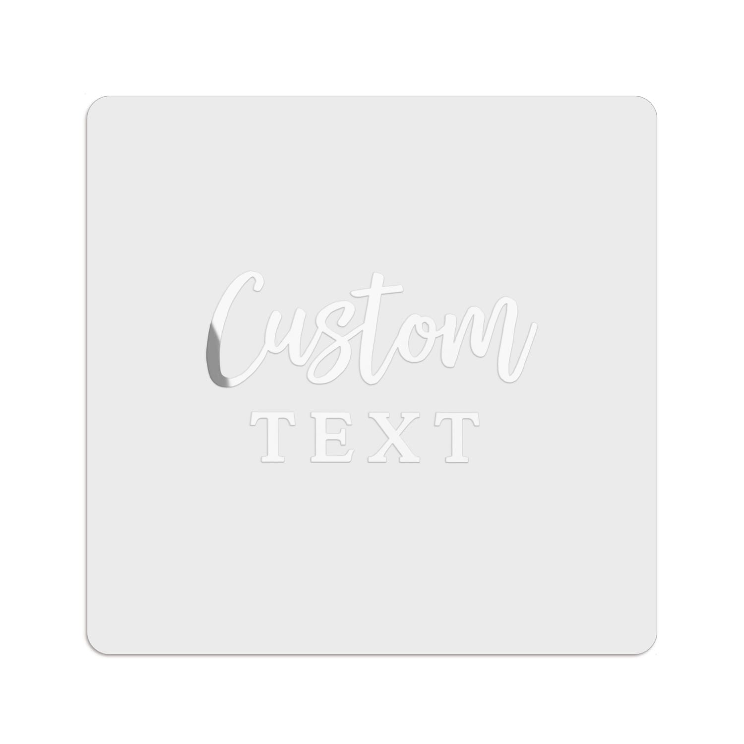 Square Clear Foiled Label with Custom Text
