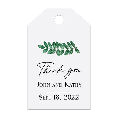 Greenery Branch Thank you Wedding Favor Tags