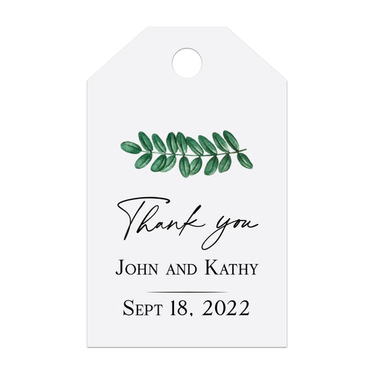 Greenery Branch Thank you Wedding Favor Tags