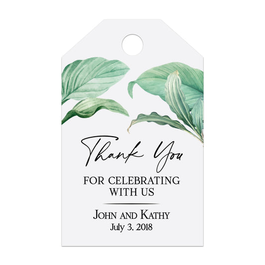 Greenery Elegant Thank you Wedding Favor Tags