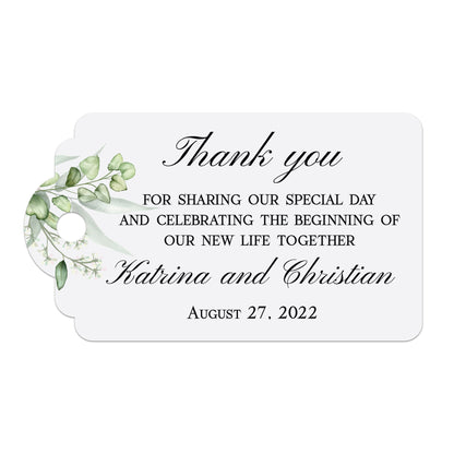 Stylish Greenery Thank you Wedding Favor Tags
