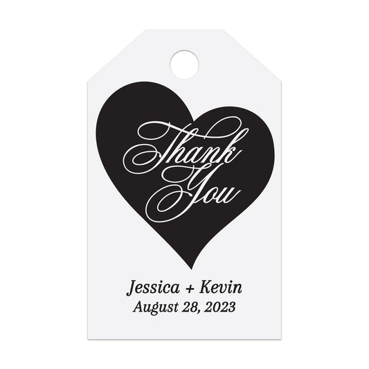 Thank you Favor Tags with Gold Foiled Heart