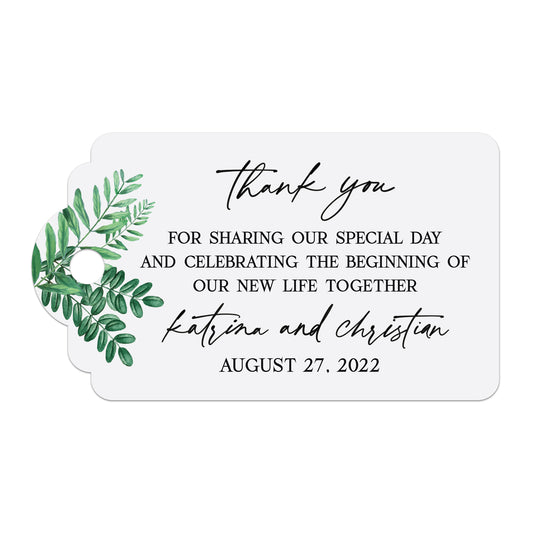 Greenery Thank you Wedding Favor Tags