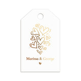 XOXOKristen Doodle Heart Thank You Tags printed in metallic gold foil featuring playful doodle hearts and personalized design — custom thank-you favor tags.