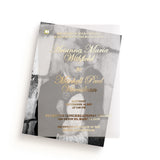 Foiled Vellum Overlay Wedding Invitation with Photo