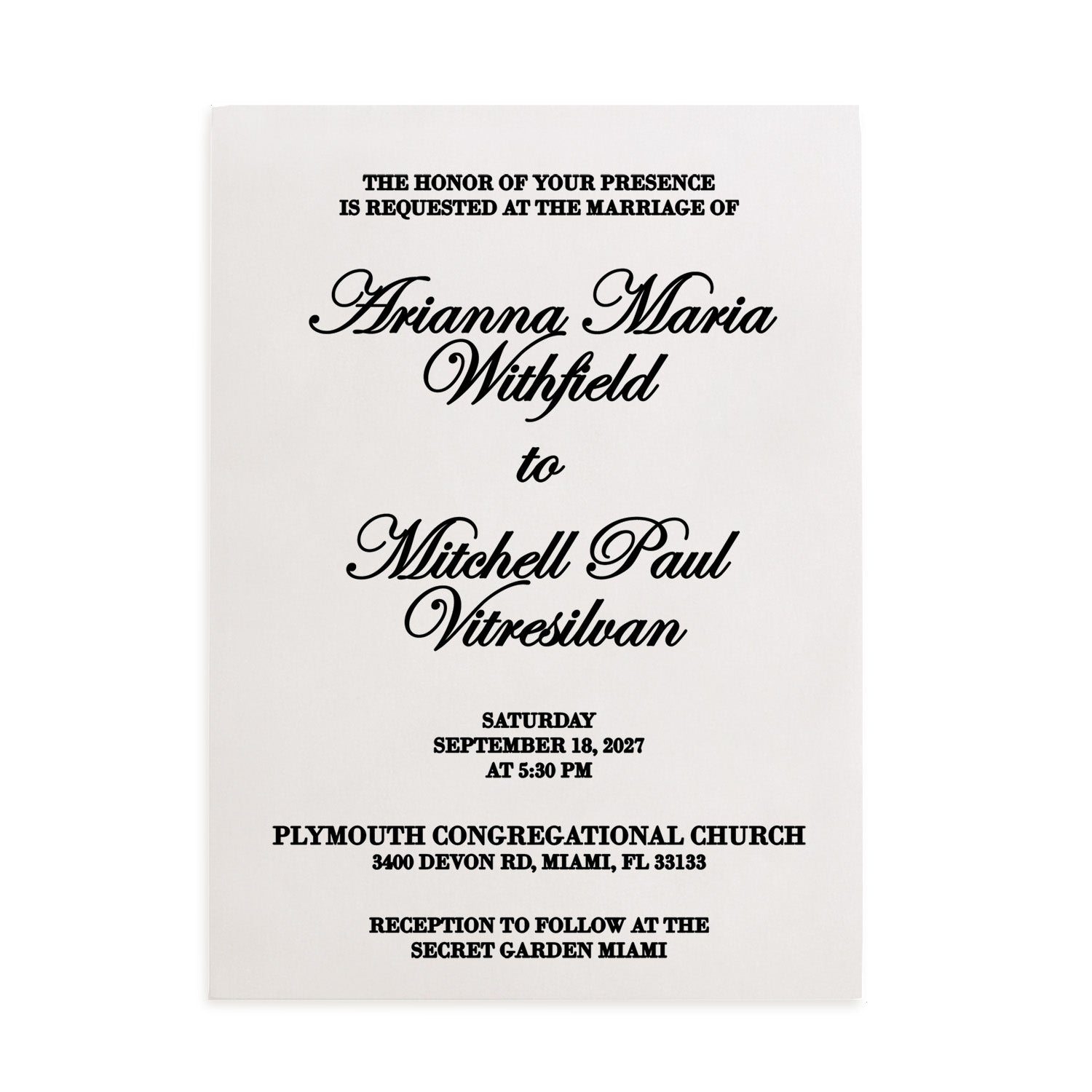 elegant vellum wedding invitation printed with classic black serif and cursive fonts on translucent frosted paper, featuring formal invitation wording and minimal layout, perfect for modern luxury weddings and timeless stationery suites – XOXOKristen