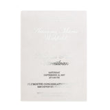 minimalist vellum wedding invitation with silver foil print, showcasing classic serif and cursive fonts on translucent paper, refined and timeless stationery for modern wedding designs – XOXOKristen