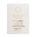 XOXOKristen gold foil quinceañera invitation on frosted vellum cardstock, showcasing “15” wreath design and elegant fonts, ideal for luxury 15th birthday party.