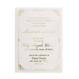 Vellum quinceañera invitation for 15th birthday with metallic gold foil lettering, floral corner details, and classic fonts on frosted translucent vellum for a luxury finish – XOXOKristen