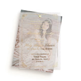 Luxury Vellum Quinceanera Invitations with Gold Frame and Photo