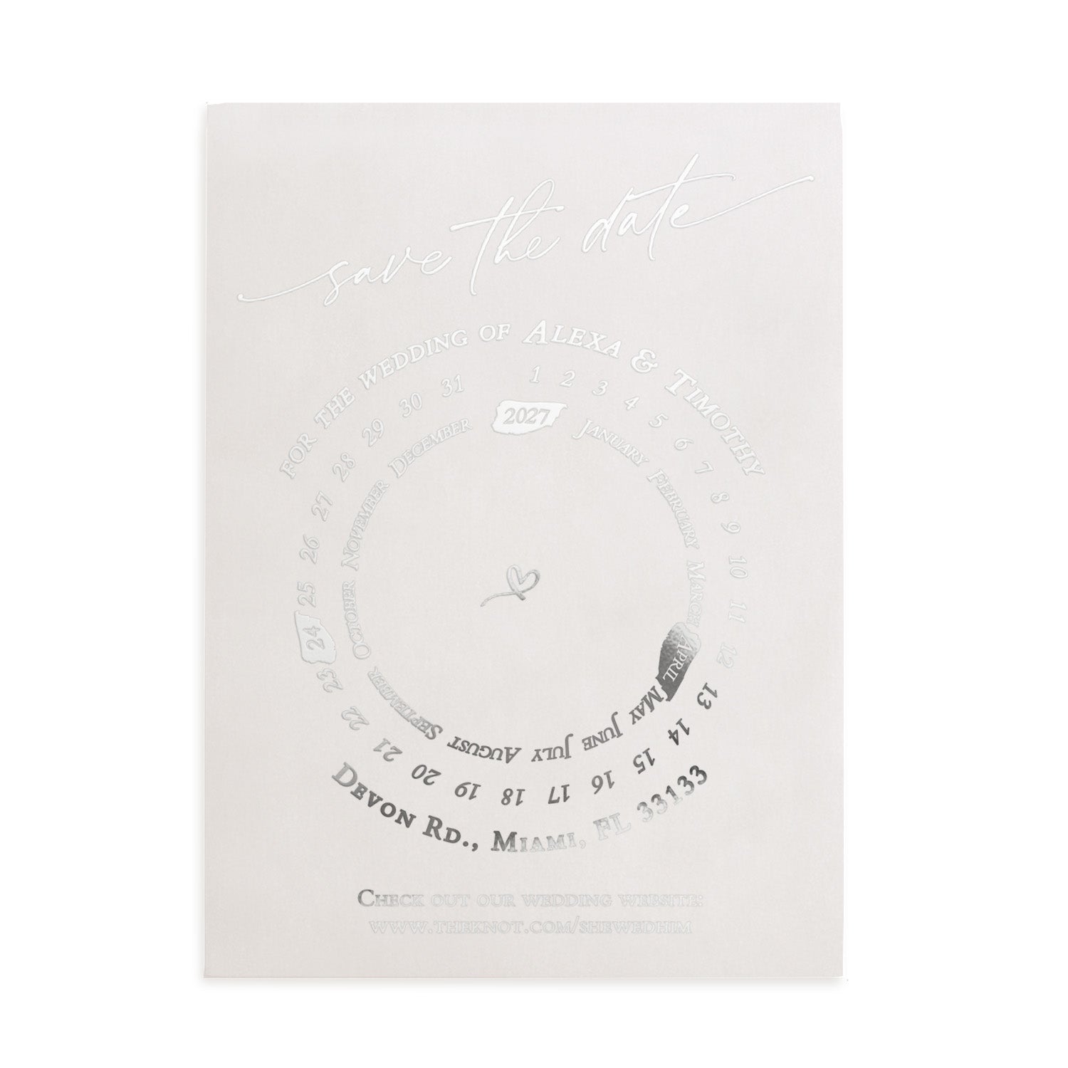Vellum Save the Date card with metallic rose-gold foil text and minimalist calendar design on translucent frosted surface – XOXOKristen