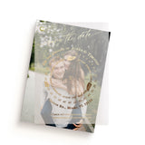 Gold Foiled Vellum Save the Date Card with Custom Photo & Calendar