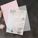 Luxurious Vellum Wedding Invitations with Greenery Design - XOXOKristen