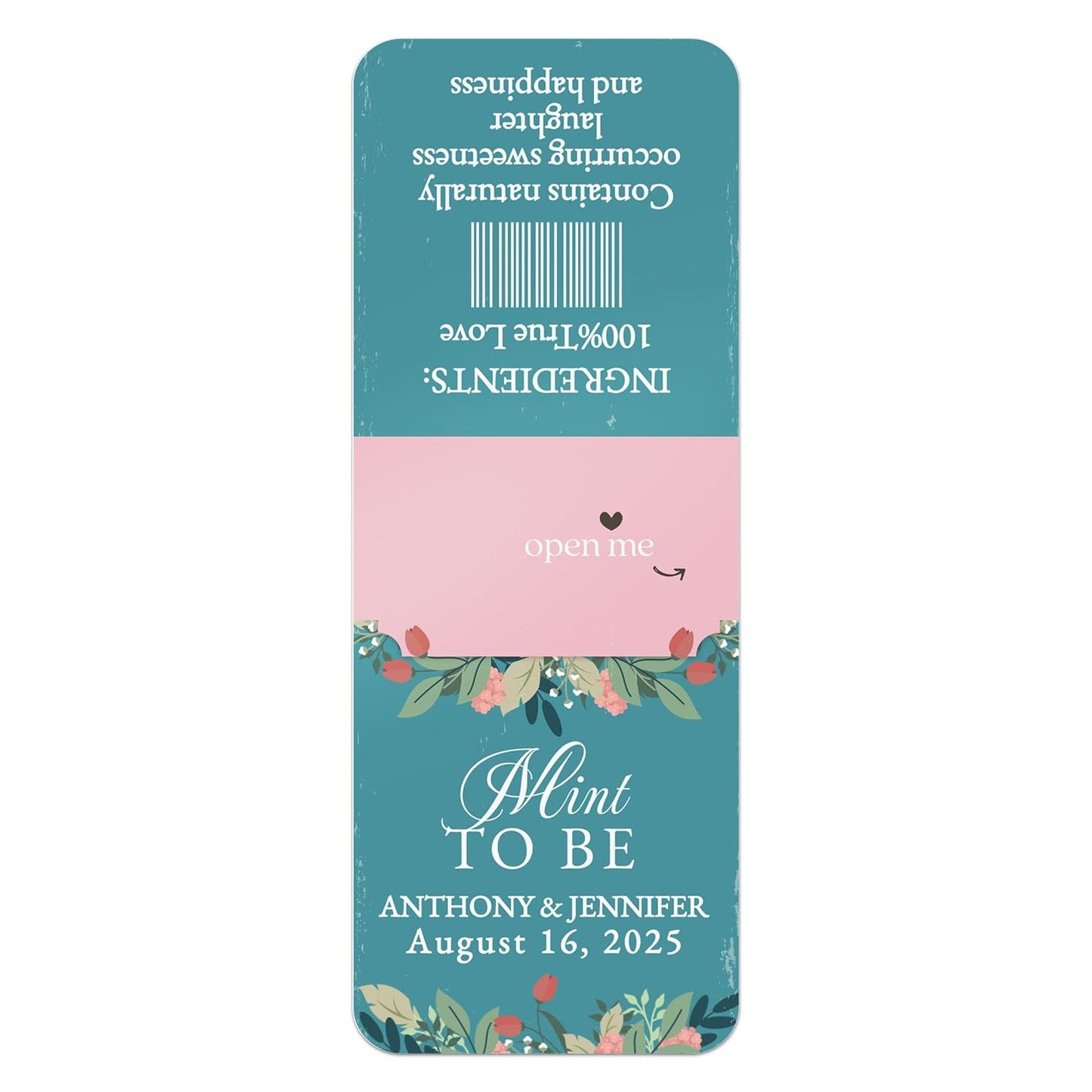 High-quality custom labels for wedding favors with wildflowers design