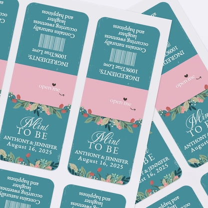 Custom "Mint to Be" stickers for 1oz Tic Tac boxes with wildflowers