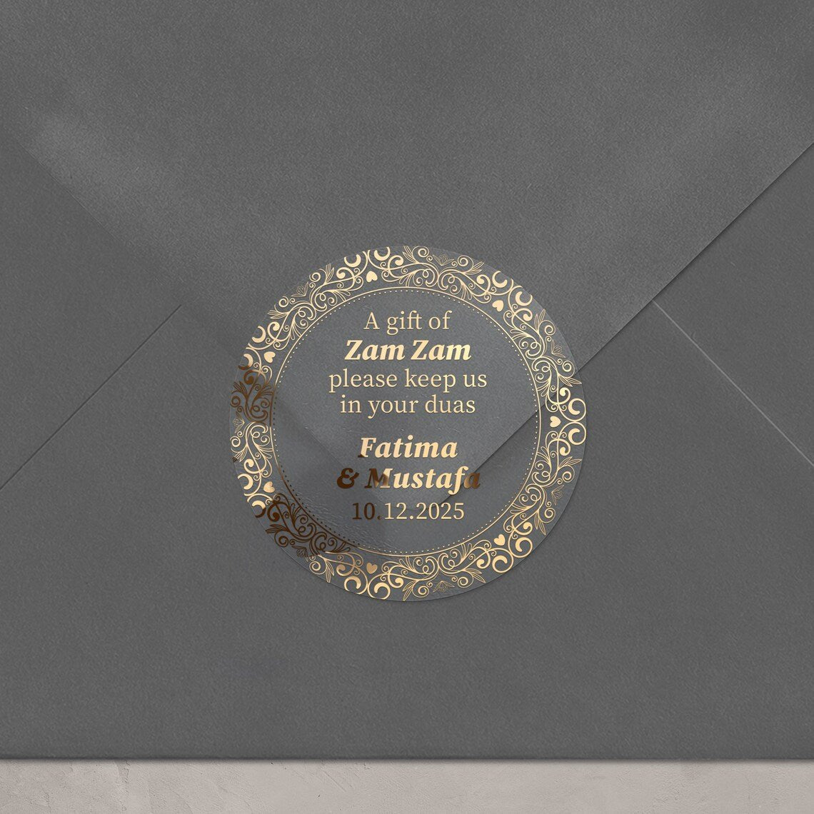 A Gift From Zam Zam Stickers for Wedding Favors - XOXOKristen