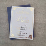Baptism Invitations with Gold Foiled Frame - XOXOKristen