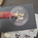 Bold Save the Date Round Stickers - XOXOKristen